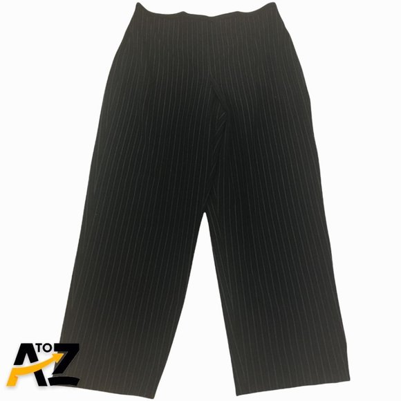 Women's Amanda Smith Black Pinstripe Suit Jacket & Pants Size 12P - Picture 2 of 16